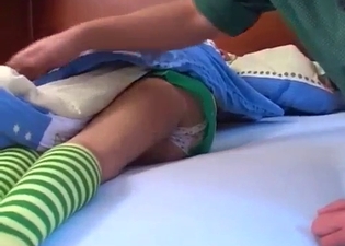 Teen getting fingered by her father